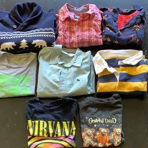 Boys 4T Bundle - T Shirts, Dress Shirts, Rugby Shirt, Mario PJs, Sweater